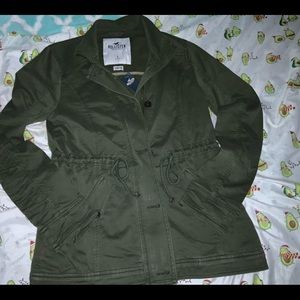 Hollister dark green stretch jacket